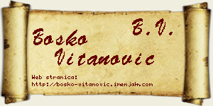 Boško Vitanović vizit kartica
